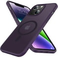 thumbnail image 1 of Magnetic Case for iPhone 14 Plus Case,[MIL-Grade Drop Tested & Compatible with MagSafe] Translucent Matte Back with Aluminum Alloy Keys 6.7 Inch, Purple, 1 of 12