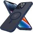 thumbnail image 1 of Magnetic Case for iPhone 14 Plus Case,[MIL-Grade Drop Tested & Compatible with MagSafe] Translucent Matte Back with Aluminum Alloy Keys,Shockproof Phone 14 Plus Case 6.7 Inch, Blue, 1 of 12