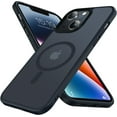 thumbnail image 1 of Magnetic Case for iPhone 14 Plus Case,[MIL-Grade Drop Tested & Compatible with MagSafe] Translucent Matte Back with Aluminum Alloy Keys,Shockproof Phone 14 Plus Case 6.7 Inch, Black, 1 of 6