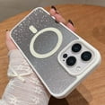 thumbnail image 1 of Magnetic Case for iPhone 14 Plus, Compatible with Mag-safe - [TPU Anti-Slip Edge] [Shockproof Protection] Hard Slim Magnet Protective Bling Gradient Glitter Cover for iPhone 14 Plus,White, 1 of 6