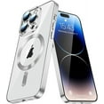 thumbnail image 1 of Magnetic Case for iPhone 14 Plus, Compatible with Magsafe Cute Glitter Clear for Women Girls Luxury Protective Shockproof Camera Protection Slim TPU Phone Case for iPhone 14 Plus Sliver YX, 1 of 8