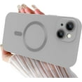 thumbnail image 1 of Magnetic Case for iPhone 14 Plus Phone Case for Women, [Adaptation with Magsafe] Matte Luxury Soft Metallic Luster Design for iPhone 14 Plus 6.7'' with Camera Protector-Silver, 1 of 13