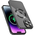 thumbnail image 1 of Magnetic Case for iPhone 14 Pro 6.1'', [Built-in Camera Lens Cover] Soft Shockproof Clear Back Slim Phone Case [Compatible with MagSafe] for iPhone 14 Pro, Graphite, 1 of 14