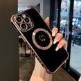 thumbnail image 1 of Magnetic Case for iPhone 14 Pro Case 6.1 inch [Compatible with MagSafe] Cute Plating Love Hearts Pattern Case with Camera Protection,Soft Shockproof TPU Bumper Cover for Women Girls,Black, 1 of 13