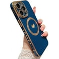 thumbnail image 1 of Magnetic Case for iPhone 14 Pro Case for Women Men [ Compatible with MagSafe ], Cute Love Heart Soft Back Cover Raised Full Camera Lens Protection Phone Case (6.1") - Blue, 1 of 12