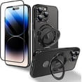 thumbnail image 1 of Magnetic Case for iPhone 14 Pro [Compatible with MagSafe] Full Body Protection Case with Camera Lens Protector Kickstand Screen Protector Anti-Scratch Shockproof Cover for Women Men - Black, 1 of 16