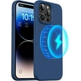 thumbnail image 1 of Magnetic Case for iPhone 14 Pro Case [Compatible with MagSafe] with Screen Protector, Liquid Silicone 3 Layers Full Covered Gel Rubber Shockproof Protective Case Cover 6.1 inch-Storm Blue, 1 of 7