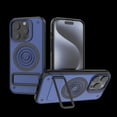 thumbnail image 1 of Magnetic Case for iPhone 14 Pro, Fashion Carbon Fiber Texture Slim Cover with Metal Kickstand, Soft Frame Shockproof Wireless Charging Hard PC Case for iPhone 14 Pro - Blue, 1 of 10