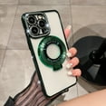 thumbnail image 1 of Magnetic Case for iPhone 14 Pro, MagSafe Compatible, Shockproof Camera Lens Protection, Glitter Rhinestone Clear Case with Ring Holder Stand Cover for iPhone 14 Pro Women Girls, Darkgreen, 1 of 8