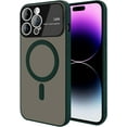 thumbnail image 1 of Magnetic Case for iPhone 14 Pro Max with Camera Lens Protector [Compatible with Magsafe] Shockproof Soft TPU & Hard Translucent Matte Back Protective Phone Case for iPhone 14 Pro Max Green, 1 of 16