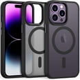 thumbnail image 1 of Magnetic Case for iPhone 14 Pro Max Case, [Compatible with MagSafe] [Military Grade Proof Protection] Slim Thin Translucent Matte Case for iPhone 14 Pro Max (Black), 1 of 15