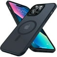 thumbnail image 1 of Magnetic Case for iPhone 14 Pro Max Case [MIL-Grade Drop Tested & Compatible with MagSafe] Translucent Matte Back with Aluminum Alloy Keys, Shockproof 14 Pro Max Phone Case 6.7 Inch, Black, 1 of 6