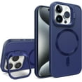 thumbnail image 1 of Magnetic Case for iPhone 14 Pro Max Case Silicone [Compatible with MagSafe] Wireless Charging Built-in Stand Durable Protection Case Back Matte Thin Cover for iPhone 14 Pro Max Blue CXT, 1 of 8
