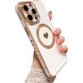 thumbnail image 1 of Magnetic Case for iPhone 14 Pro Max Case for Women Men [ Compatible with MagSafe ], Cute Love Heart Soft Back Cover Raised Full Camera Lens Protection Phone Case (6.7") - White （Heart, 1 of 11