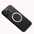 thumbnail image 1 of Magnetic Case for iPhone 14 Pro Max Case Compatible with MagSafe Charger Carbon Fiber Slim Ultra Thin Aramid Fiber Anti-Scratch Shockproof Phone Case, Black, 1 of 11