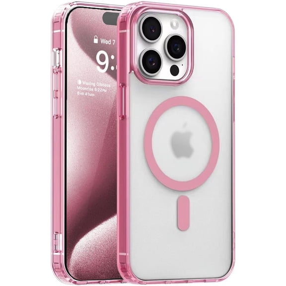 Magnetic Case for iPhone 14 Pro MaxCompatible with MagSafe & MIL-Grade ProtectionNot Yellowing Scratch-ResistantTranslucent Matte Slim Phone Cover for iPhone 14 Pro MaxFrosted Pink