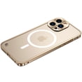 thumbnail image 1 of Magnetic Case for iPhone 14 Pro Max Compatible with MagSafe, Non-Yellowing Shockproof Dual-Layer Metal Frosted Matte Clear Back All-inclusive Cover Case for Apple 14 Pro Max 6.7" 2022, Gold, 1 of 11