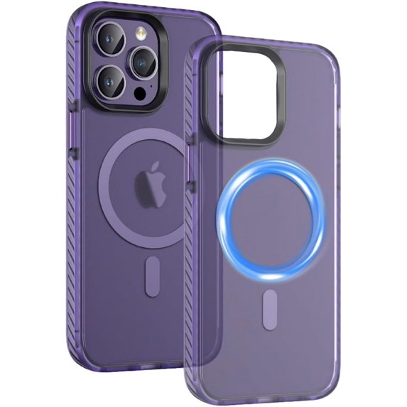 Magnetic Case for iPhone 14 Pro Max Phone Case Compatible with MagSafe Shockproof Protection Slim Translucent Matte Cover for iPhone 14 Pro Max 6.7" - Purple
