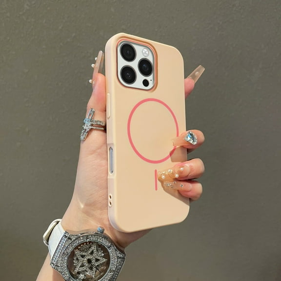 Magnetic Case for iPhone 14 Pro Max Phone Case Support Wireless Charging, Durable Silicone Lightweight Slim Shockproof Microfiber Lining Anti-Scratch Phone Cover for iPhone 14 Pro Max, Pink