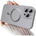 thumbnail image 1 of Magnetic Case for iPhone 14 Pro Phone Case for Women, [Adaptation with Magsafe] Matte Luxury Soft Metallic Luster Design for iPhone 14 Pro 6.1'' with Camera Protector-Silver, 1 of 12