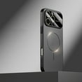 thumbnail image 1 of Magnetic Case for iPhone 15 with Camera Lens Protector, Shockproof Hard Luxury Slim Case with Large Window HD Glass Protective Film, Compatible with Mag-Safe for iPhone 15, Black, 1 of 6
