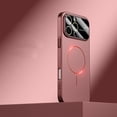 thumbnail image 1 of Magnetic Case for iPhone 15 with Camera Lens Protector, Shockproof Hard Luxury Slim Case with Large Window HD Glass Protective Film, Compatible with Mag-Safe for iPhone 15, Red, 1 of 6