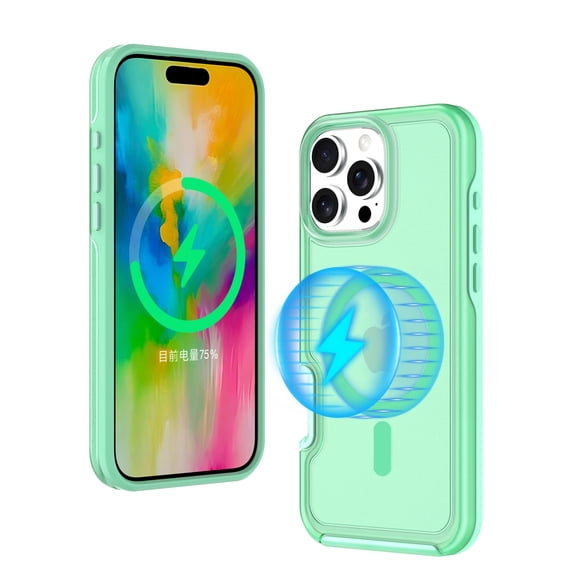 Magnetic Case for iPhone 15, Compatible with MagSafe Charging, Shockproof Anti-scratch Protective Case PC Matte Translucent Ultra Thin Phone Cover for iPhone 15, Mint