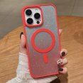 thumbnail image 1 of Magnetic Case for iPhone 15 with Gradient Glitter, [Compatible with MagSafe] Luxury Cute Bling Sparkly Case for Women Girls, Anti-Scratch Shockproof TPU Phone Cover - Red, 1 of 5