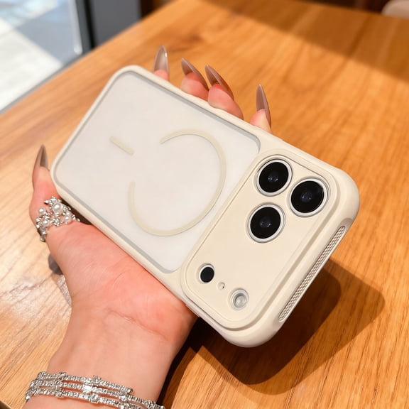 Magnetic Case for iPhone 15, Heat Dissipation Skin-Feel Phone Cover, Military Grade Drop Protection, Compatible with Mag-Safe, Slim Shockproof Drop Proof Case for iPhone 15, Beige