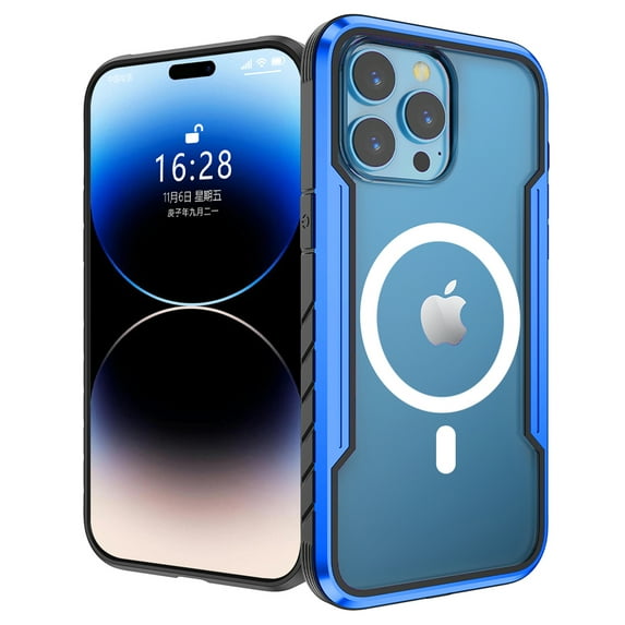 Magnetic Case for iPhone 15 Plus - Crystal Clear MagSafe Compatible Anti-Scratch Shockproof Protection Cover with Wireless Charging Support Transparent Case for iPhone 15 Plus, Blue