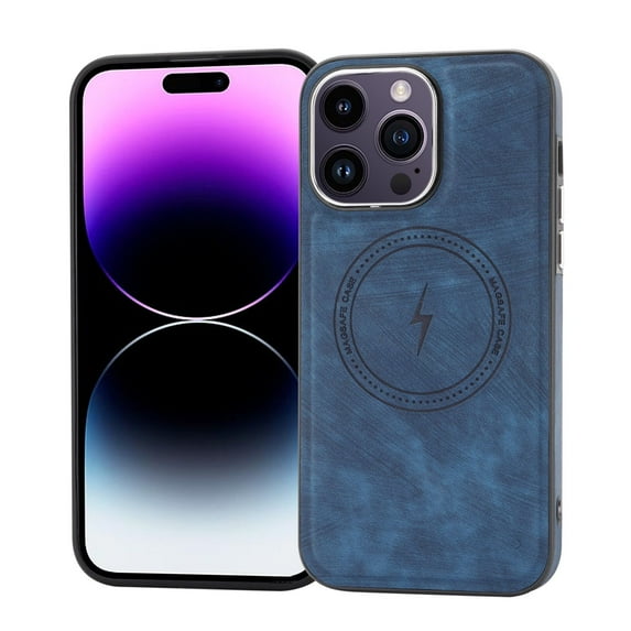 Magnetic Case for iPhone 15 Plus,Decase PU Leather Luxury Phone Cover Support Wireless Charging Slim Lightweight Shockproof Mag Safe Shell,for Apple iPhone 15 Plus 6.7" - Blue