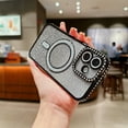thumbnail image 1 of Magnetic Case for iPhone 15 Plus, Glitter Bling Clear Cover with Diamond & Gradient Glitter Paper Slim Fit Rugged Compatible with Magsafe Rugged Shockprofo Phone Case for Girls Women,Black, 1 of 7