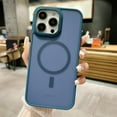 thumbnail image 1 of Magnetic Case for iPhone 15 Plus Matte Translucent Slim Case Compatible with MagSafe Wireless Charging, Lens Protection Non-Yellowing Rugged Shockproof Cover, Royalblue, 1 of 11