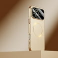 thumbnail image 1 of Magnetic Case for iPhone 15 Pro with Camera Lens Protector, Shockproof Hard Luxury Slim Case with Large Window HD Glass Protective Film, Compatible with Mag-Safe for iPhone 15 Pro, Desertgold, 1 of 6