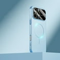 thumbnail image 1 of Magnetic Case for iPhone 15 Pro with Camera Lens Protector, Shockproof Hard Luxury Slim Case with Large Window HD Glass Protective Film, Compatible with Mag-Safe for iPhone 15 Pro, Blue, 1 of 6
