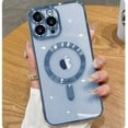 thumbnail image 1 of Magnetic Case for iPhone 15 Pro Case Clear Compatible with MagSafe Built-in Camera Lens Protector Soft Slim Shockproof Phone Case Cover for iPhone 15 Pro 6.1" - Blue, 1 of 14