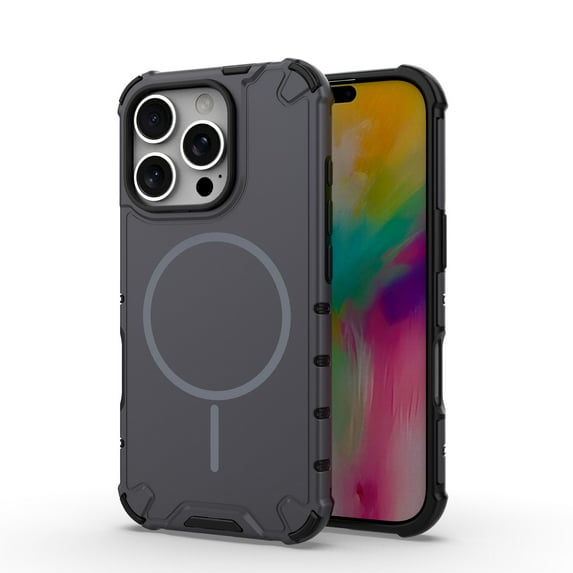 Magnetic Case for iPhone 15 Pro [Compatible with Mag-Safe] [Heavy Duty Military Grade Drop Protection] Enhanced Corners Shockproof Solid Color Phone Cover for iPhone 15 Pro 6.1 inch, Gray