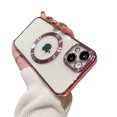 thumbnail image 1 of Magnetic Case for iPhone 15 Pro Case [Compatible with MagSafe] Camera Lens Protection Plating Luxury Cover for Women Men Clear Soft TPU Shockproof Protective Rubber Phone Case,Rosegold, 1 of 1