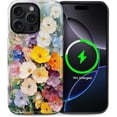 thumbnail image 1 of Magnetic Case for iPhone 15 Pro, Compatible with MagSafe Hybrid Heavy Duty 2 in 1 Full Body Rugged Shockproof Protection Glossy Case Oil Painting Flowers Garden, 1 of 7