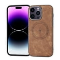 thumbnail image 1 of Magnetic Case for iPhone 15 Pro,Decase PU Leather Luxury Phone Cover Support Wireless Charging Slim Lightweight Shockproof Mag Safe Shell,for Apple iPhone 15 Pro 6.1" - Brown, 1 of 6
