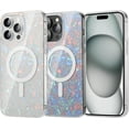 thumbnail image 1 of Magnetic Case for iPhone 15 Pro Max Case [Beyond Magsafe] Slim Protective Phone Case Luxury Bling Pearl Design Hard Translucent Cover Shockproof Bumper (Pearl), 1 of 6