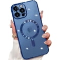 thumbnail image 1 of Magnetic Case for iPhone 15 Pro Max Case Clear Compatible with MagSafe Built-in Camera Lens Protector Soft Slim Shockproof Phone Case Cover for iPhone 15 Pro Max 6.7" - Deep Blue, 1 of 13