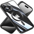 thumbnail image 1 of Magnetic Case for iPhone 15 Pro Max Case Clear Silicone Luxury Plating Bumper with MagSafe Shockproof Flexible Protective Phone Case for iPhone 15 Pro Max Black, 1 of 12