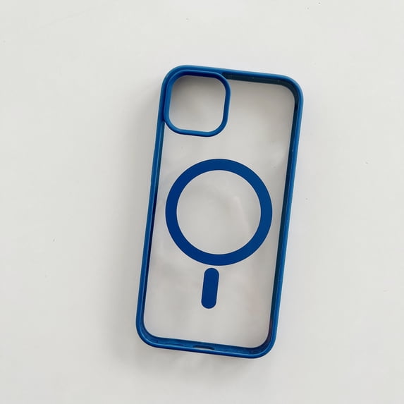 Magnetic Case for iPhone 15 Pro Max, Compatible with MagSafe Charging, Shockproof Anti-scratch Protective Case Matte Ultra Thin Acrylic Back Transparent Phone Case, Darkblue