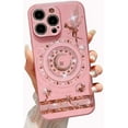 thumbnail image 1 of Magnetic Case for iPhone 15 Pro Max [Compatible with MagSafe] Cute Heart Pattern Plating Case Luxury Bling Rhinestones Camera Protection Shockproof Protective Cover for Women and Girls (Pink), 1 of 8