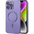 thumbnail image 1 of Magnetic Case for iPhone 15 Pro Max Phone Case for Women - Matte Luxury Soft Metallic Luster Design with Camera Lens Protector, Compatible with MagSafe for iPhone 15 Pro Max - Purple, 1 of 8