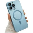 thumbnail image 1 of Magnetic Case for iPhone 15 Pro Max Phone Case for Women, Matte Luxury Soft Metallic Luster Design with Camera Lens Protector, Compatible with Magsafe Case for iPhone 15 Pro Max 6.7"-Blue, 1 of 12