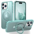 thumbnail image 1 of Magnetic Case for iPhone 15 Pro Max Ring Holder Bracket Cover, Compatible with MagSafe Wireless Charging Car Mount, Hybrid Shockproof Dustproof Slim Rugged Case for iPhone 15 Pro Max, Blue, 1 of 7