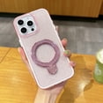 thumbnail image 1 of Magnetic Case for iPhone 15 Pro Max with Stand, Compatible with Magsafe Glitter Slim Back Shockpfoof Protective Soft Frame Cover with Bling Kickstand Girls Women for iPhone 15 Pro Max, Pink, 1 of 8