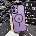 thumbnail image 1 of Magnetic Case for iPhone 16 with Camera Lens Protector Film, [Military Grade Drop Protection] Compatible with Mag-Safe Translucent Hard PC Slim Tough Anti-Fingerprint Phone Case, Darkpurple, 1 of 10